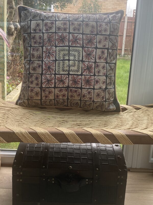 'Medieval Tiles’ Designer Black Cushion Cover - Image 2