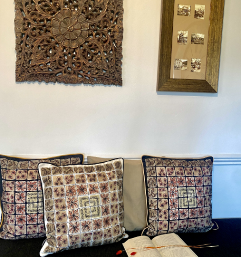 ‘Medieval Tiles’ Limited-Edition Ivory Cushion Cover